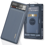 Toitepank LIVMAN RPP-616 &mdash; kiirlaadimise kaasaskantav aku &mdash; toitepank kahe v&auml;ljundiga, 10000 mAh, 22,5 W, tumesinine