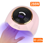 K&uuml;&uuml;nelamp LIVMAN SUN C2 UV LED manik&uuml;&uuml;riks ja pedik&uuml;&uuml;riks &ndash; eemaldatava p&otilde;hjaga, 288 W, 63 LED, roosa