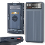 V&otilde;imsuspank LIVMAN RPP-616 - kiirlaadimisega kaasaskantav aku - kahe v&auml;ljundiga v&otilde;imsuspank, 10000 mAh, 22,5 W, tumesinine