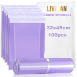 Plastikust isekleepuvad kullervokid &ndash; kotid LIVMAN HY-12, 32x45 cm, 100 tk pakendis, violetne