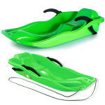 Plastist lumeliugurid LIVMAN S11-1 integreeritud piduritega ja mugava ning ergonoomilise istmega, millel on t&auml;iustatud seljatugi, kahekordse funktsiooniga libisemiskindlad k&auml;epidemed ning komplekti kuuluv veojalg/toru, 85x40x15 cm, rohelised