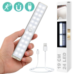 Juhtmeta magnetlamp LIVMAN MSL-42 liikumisanduriga - sensorlamp, 24 LED, 19 cm, 2,8 W, laetav USB-st, 3 valgustusrežiimi, valge