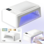 K&uuml;&uuml;nelamp LIVMAN SUN T8 UV LED manik&uuml;&uuml;riks ja pedik&uuml;&uuml;riks &ndash; eemaldatava alusega ja kunstnahast padjaga lisamugavuseks, 72 W, 60 LED, valge