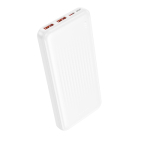 Borofone v&auml;line akupank 10000 mAh BJ80 Clever &mdash; 2xUSB + C-t&uuml;&uuml;pi &mdash; QC 3.0 22,5 W PD 20 W valge