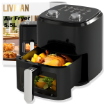 Aerogrill LIVMAN Y-5060S l&auml;bipaistva toiduvalmistamise aknaga, reguleeritav temperatuur ja eelseadistatud k&uuml;psetusrežiimid, 5,5 l, 1350 W, must