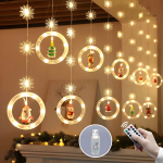 USB-toitega j&otilde;ulutuled LIVMAN XY-006 10 r&otilde;ngaga ja j&otilde;ulukaunistused r&otilde;ngastel, 8 valgustusrežiimi ja kaugjuhtimispuldiga, 3 m, 120 LED, kollased