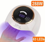 Lambi UV LED LIVMAN SUN C2 k&uuml;&uuml;nte manik&uuml;&uuml;ri ja pedik&uuml;&uuml;ri jaoks &ndash; eemaldatava p&otilde;hjaga, 288 W, 63 LED, valge