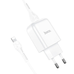 HOCO reisilaadija USB + kaabel Lightning 8-pin 2A N2 Vigor valge