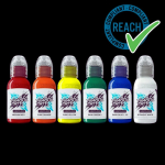 Maailmakuulus piiramatute t&auml;toveerimismustrite tint &mdash; lihtne komplekt 6x 30 ml (EL REACH versioon)