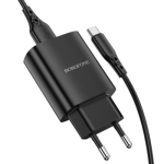 Borofone seinakandur BN1 Innovaatiline &mdash; USB &mdash; 2,1 A USB kuni C-t&uuml;&uuml;pi must