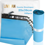 LIVMAN LY-99 isekleepuvad kullerviivialused (pol&uuml;et&uuml;leenist plastkotid) - 25x39 cm, 100 tk pakendis, helesinised