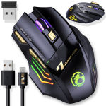 M&auml;nguhiir LIVMAN GW-X7 - juhtmeta laetav arvutim&auml;ngude hiir RGB-valgustusega, 3200 DPI, must