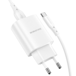 Borofone seinam&auml;lu laadija BN1 Innovaatiline &mdash; USB &mdash; 2,1 A USB kuni C-t&uuml;&uuml;pi valge