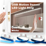 USB-toitel liikumisanduriga LED-riba valgusti LIVMAN DGH-DD-07, 5 m, 300 LED, 4 W/m, valge