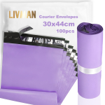 Pol&uuml;et&uuml;leeni plastist isekleepuvad kuller&uuml;mbrikud - kotid LIVMAN LY-99, 30x44 cm, 100 tk pakendis, violetsed
