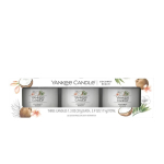 Yankee Candle kinkekomplekt &ndash; 3 t&auml;idetud votiivk&uuml;&uuml;nalt &bdquo;Coconut Beach&ldquo;