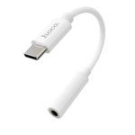 HOCO AUX Type C adapter 3,5 mm jackile LS30 valge