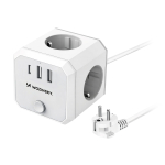Wozinsky WKZ-3B voolujagaja 4&times; AC + 2&times; USB-A + USB-C, 4000 W, 1,8 m, valge