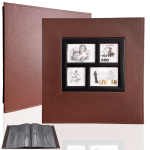600 taskuga fotoalbum LIVMAN B600 portree- ja maastikuvormingus 10x15 cm fotodele, pruun