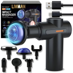 Massaažip&uuml;stol LIVMAN BX-750-H kuuma ja k&uuml;lma massaažiteraapiaga, 6 kiiruse režiimi ja 6 vahetatava otsikuga, 1800mAh, 25W, must