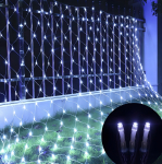 Elektritoitel t&ouml;&ouml;tavad j&otilde;uluv&otilde;rgu tuled LIVMAN YN-401, 8 valgustusrežiimiga, 1,5x1,5 m, 96 LED, valged