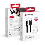 FORCELL F-ENERGY C338 kaabel C-t&uuml;&uuml;p kuni C-t&uuml;&uuml;p, PD QC4.0, 3A 60W, 1,5 m, must