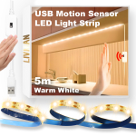 USB-toitega liikumisanduriga LED-valgusti riba LIVMAN DGH-DD-07, 5 m, 300 LED-i, 4 W/m, kollane