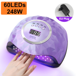 K&uuml;&uuml;nelamp LIVMAN SUN Y13 UV LED manik&uuml;&uuml;riks ja pedik&uuml;&uuml;riks &ndash; eemaldatava p&otilde;hjaga, 248W, 60LED, lilla