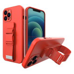 Kaitse&uuml;mbris Xiaomi Poco X3 NFC-le &ndash; n&ouml;&ouml;riga geel-lanyard koos keti rahakoti rihmaga, punane