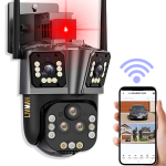 Viedā 5 objektiiviga turvakaamera LIVMAN ZAQ8-12 20x digitaalse suumiga, 270&deg; panoraamvaatamine, infrapuna &ouml;ine n&auml;gemine, liikumisandur, kahesuunaline helisuhtlus ja IPC360 Home rakenduse juhtimine, 4MP, must