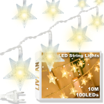 Elektriga t&ouml;&ouml;tav t&auml;htede LED-valgusripats LIVMAN GW-A0004, 10 m, 100 LED-i, kollane