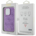 Guess nahast 4G reljeefne kaitser&uuml;m iPhone 15 Pro mudelile - violetne