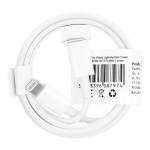 C-t&uuml;&uuml;pi kaabel iPhone Lightning 8-pin Power Delivery PD18W 2A C973 valge 1 meeter