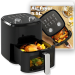 Aerogrill LIVMAN Y-5060S l&auml;bipaistva k&uuml;psetusaknaga, reguleeritav temperatuur ja eelseadistatud k&uuml;psetusrežiimid, 5,5 l, 1350 W, must