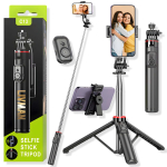 Selfi kepp ("Selfie stick") LIVMAN C13 - mitmek&uuml;lgne selfikepp ja statiiv koos kaugjuhtimispuldiga, 1,3 m, must
