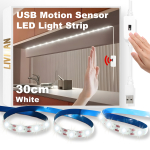 USB-toitega liikumisanduriga LED-ribas valgusti LIVMAN DGH-DD-07, 30 cm, 18 LED, 4 W/m, valge