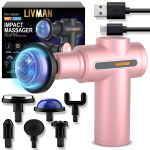 Massaažip&uuml;stol LIVMAN BX-750-H kuuma ja k&uuml;lma massaažiteraapiaga, 6 kiirusrežiimi ja 6 vahetatavat otsikut, 1800mAh, 25W, roosa