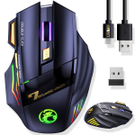 M&auml;nguhiir LIVMAN GW-X7 &ndash; juhtmeta laetav arvutim&auml;ngude hiir RGB-valgustusega, 3200 DPI, must