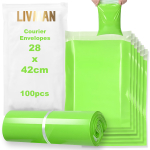 Plastikust isekleepuvad kuller&uuml;mbrikud &ndash; kotid LIVMAN HY-12, 28x42 cm, 100 tk pakis, helerohelised