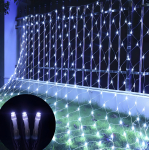Elektritoitel t&ouml;&ouml;tavad j&otilde;uluv&otilde;rgu tuled LIVMAN YN-401 8 valgustusrežiimiga, 2x3 m, 192 LED, valged