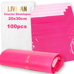 Plastikust isekleepuvad kulleri &uuml;mbrikud &ndash; kotid LIVMAN HY-12, 20x30 cm, 100 tk pakendis, fuksia roosa v&auml;rv