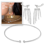 Ehetekomplekt LIVMAN SL-2146 kaelakee ja m&otilde;lemasse otsa sisse pandud s&auml;tendavate tsirkoonist s&uuml;damekujuliste aktsentidega ning kahe stiiliga k&otilde;rvar&otilde;ngad mitmek&uuml;lgseks elegantsiks