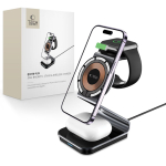 Juhtmeta laadija Tech-Protect QI15W-A29 3-&uuml;hes induktiivne laadija MagSafe toega nutitelefonile / Apple Watch / AirPods - Must