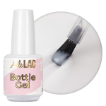 AlleLac Bottle Gel Milky Elegance &uuml;hefaasiline ehitusgeel k&uuml;&uuml;ntele pudelis pintsliga, 15 g