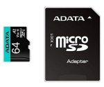 M&auml;lukaart ADATA PREMIER PRO 64 GB MicroSDXC, must/sinine