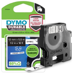 Markeerimisteip DYMO D1 DURABLE 12 mm, must valgel