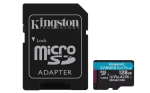 M&auml;lukaart KINGSTON CANVAS GO! PLUS 128 GB MicroSD, must/t&uuml;rkiis