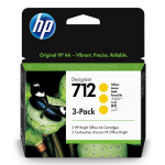 Tindikassett HP 712 kollane 3-pakk