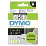 Kleepkirjalint DYMO D1 12 mm, must/valge