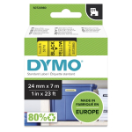 Markeerimisteip DYMO D1 STANDARD 24 mm, must kollasel taustal